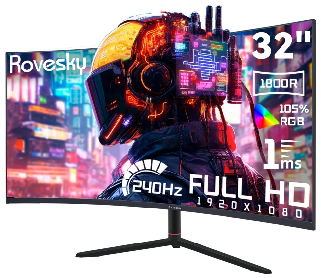 Rovesky 32- Дюйм -изогнутый игровой монитор - 240 Гц